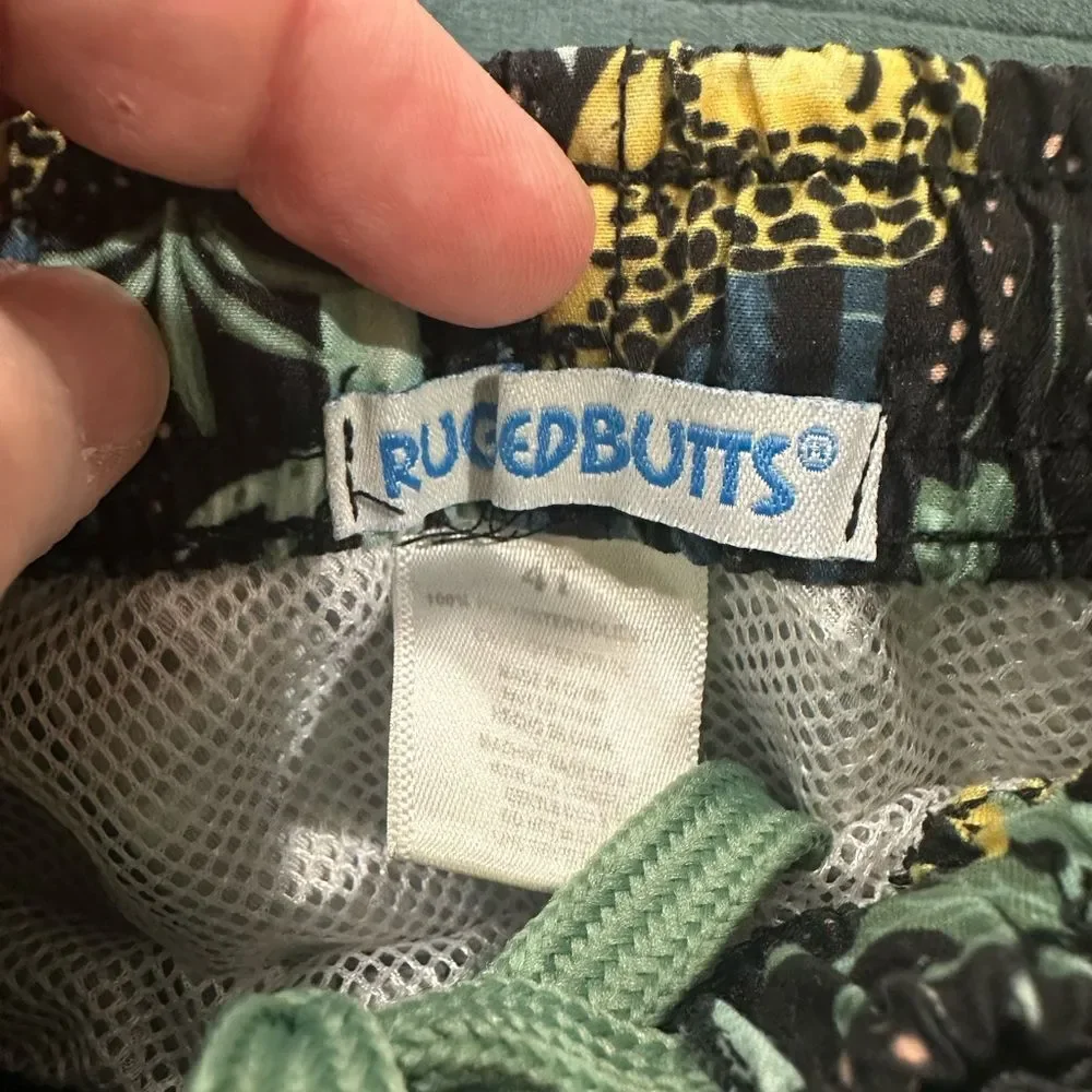 Rugged Butts Animal Print Black Swim Trunks